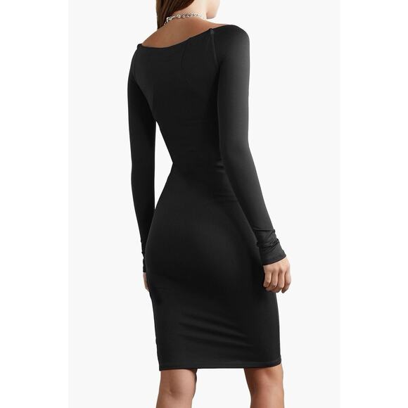 Alix NYC Jansen Little Black Dress Jersey Off The Shoulder Dress NWT $226 S - Picture 2 of 10